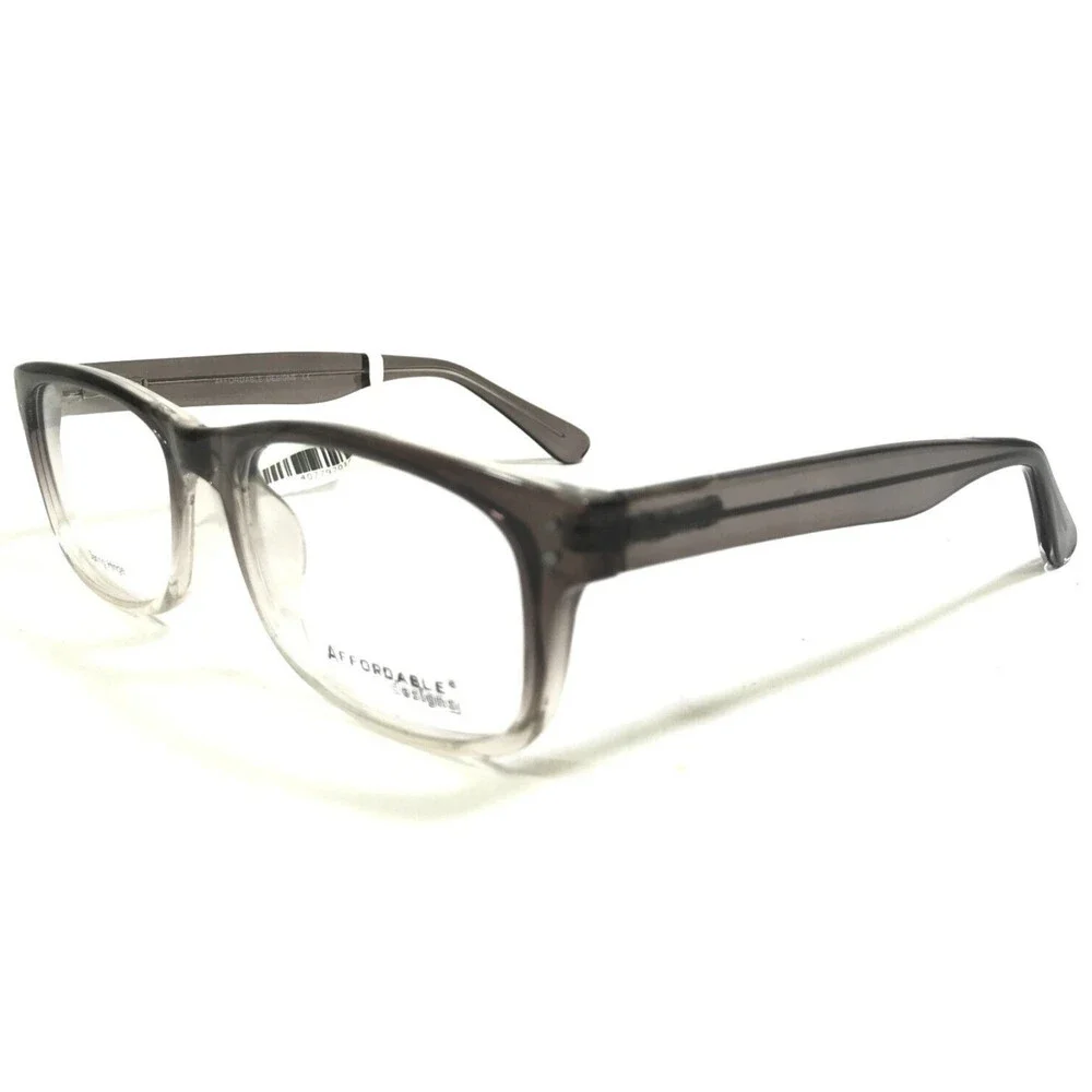 Affordable Designs Eyeglasses Frames FINN GRAY Clear Fade Square 56-18-150
